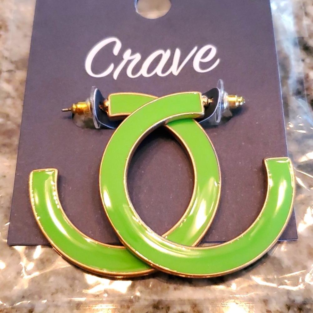 Bold Green and Blue Hoop Earrings